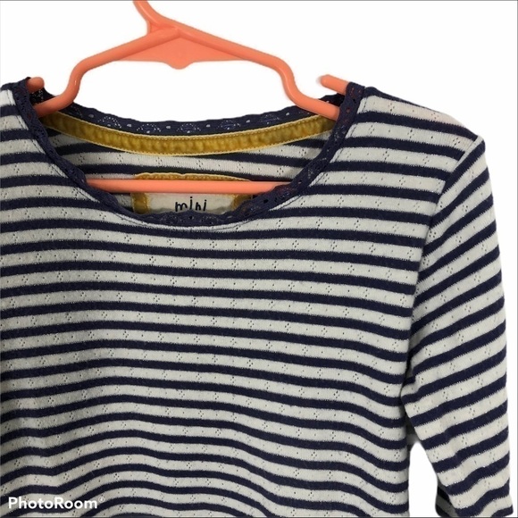 Mini Boden Purple White Striped Long Sleeve Sz 6 - Picture 3 of 6